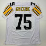 Facsimile Autographed Mean Joe Greene Pittsburgh White Reprint Laser Auto Football Jersey Size Men’s XL