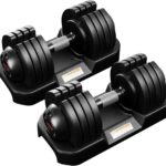 52LBS Single/Pair Adjustable Dumbbells Set Premium Rubber Coated Dumbbell Set with Secure Locking Mechanism for Safe & Customizable Strength Training