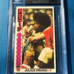 JULIUS ERVING Signed 1976-77 TOPPS Card #1 Beckett BAS Full-Name Sig. POP 1 of 1 – Basketball Autographed Cards