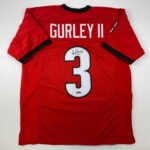 Facsimile Autographed Todd Gurley II Georgia Red Reprint Laser Auto College Football Jersey Size Men’s XL