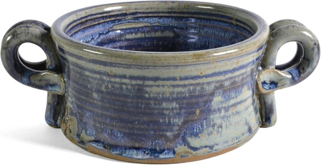 Handled Soup Crock, French Blue