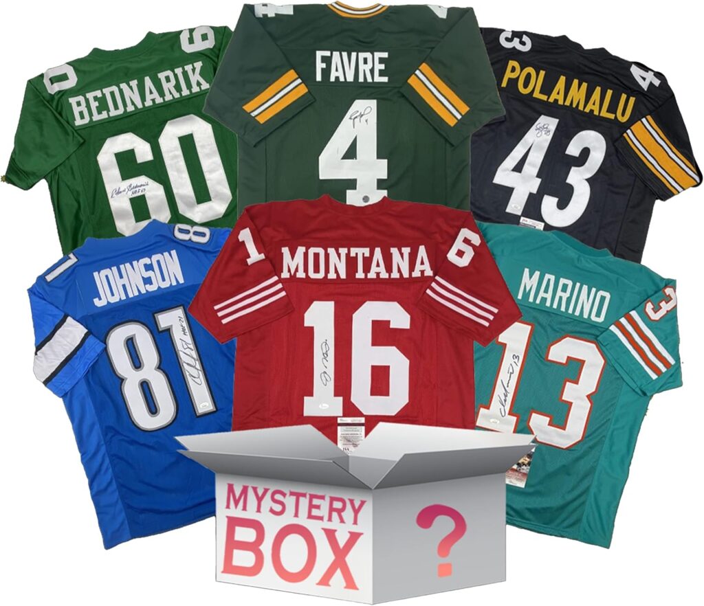 Hall of Famers Autographed/Signed Football Jersey Mystery Box with JSA, PSA, Beckett or Fanatics COA
