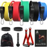 BOB AND BRAD Resistance Bands, Resistance Bands Set for Workout Stackable Up to 125-150 lbs, Exercise Bands with Door Anchor, Ankle Straps, Handles and Carry Case for Strength, Yoga, Gym for Men and Women
