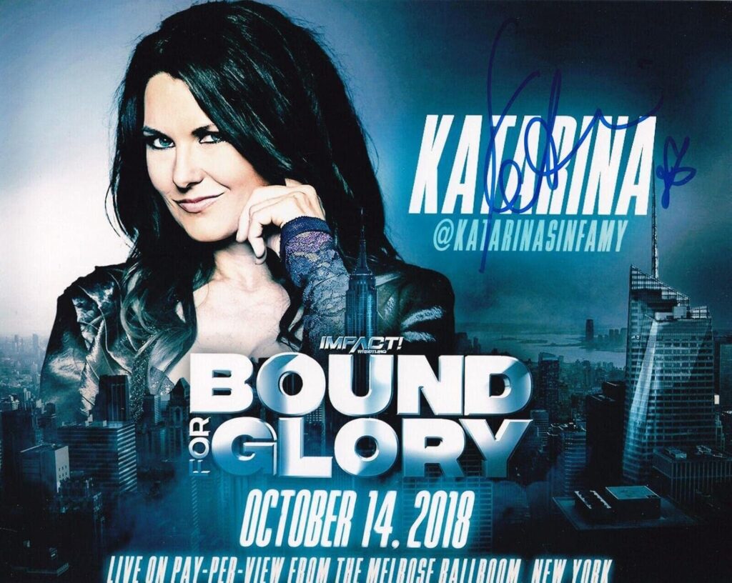 Katarina Leigh Waters Signed Impact 8×10 Photo WWE Katie Lea Burchill Winter TNA – Autographed Soccer Photos