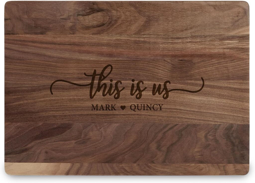 Personalized Wedding and Anniversary Gift for Couple, Bridal Shower Gifts for Bride and Groom, Custom Engagement Cutting Board, Serving Tray, Newlywed Mr and Mrs Gifts, Anniversary Gift Boards-Walnut