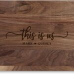 Personalized Wedding and Anniversary Gift for Couple, Bridal Shower Gifts for Bride and Groom, Custom Engagement Cutting Board, Serving Tray, Newlywed Mr and Mrs Gifts, Anniversary Gift Boards-Walnut