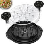 Chicken Shredder Tool Twist Large – 10” Pro Meat Shredders for Chicken Breast,Visible Kitchen Gadgets Grinder Machine with Brush,Strong Anti-Slip Strip,Ergonomic Handle,BPA Free (Black)