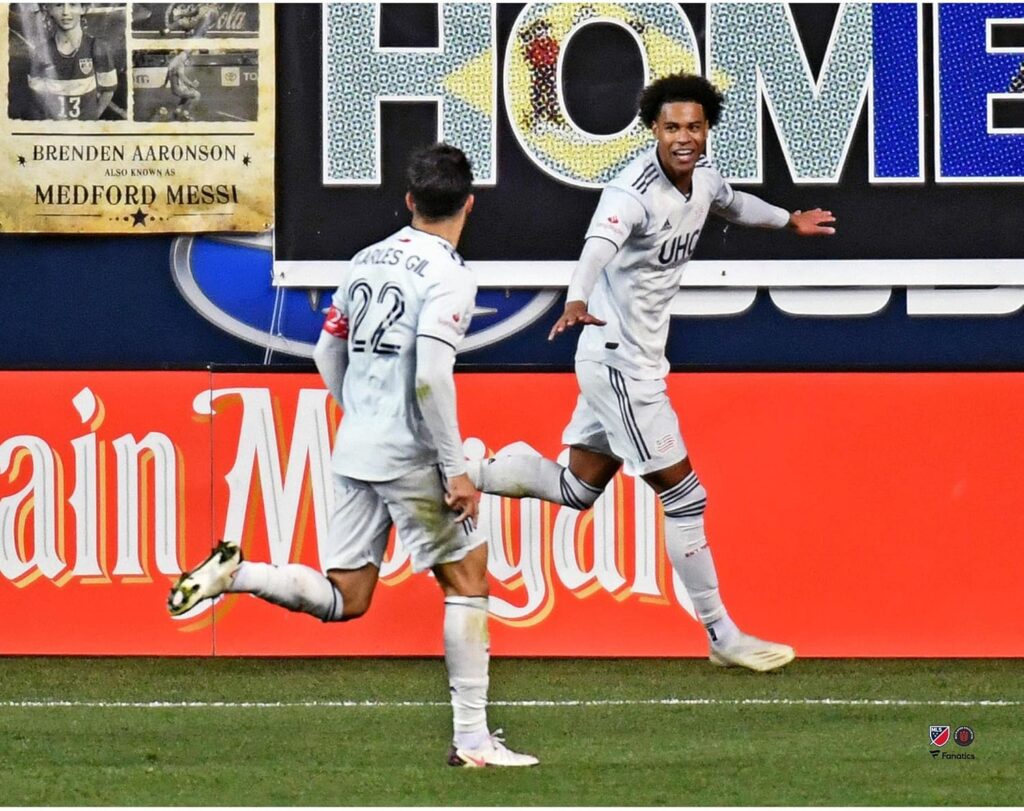 Tajon Buchanan New England Revolution Unsigned 2020 MLS Playoffs Round 1 Goal Celebration in Win vs. Philadelphia Union Photograph – Autographed Soccer Art