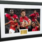 12×8 A4 Signed Solskjaer Rashford Martial Pogba Maguire Lingard Manchester United Autographed Photo Photograph Picture Frame Football Soccer Poster Gift