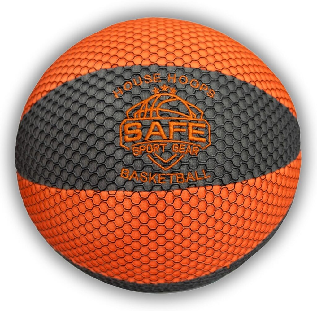Safe Sport Gear The House Basketball – HouseHoops Basketball – Realistic Texture and Bounce – Will Not Scuff or Scratch Floors and Walls