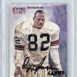Ozzie Newsome Signed 1991 Pro Set Card #699, Beckett Authentic Autograph Slab, Cleveland Browns Autographed Football Memorabilia