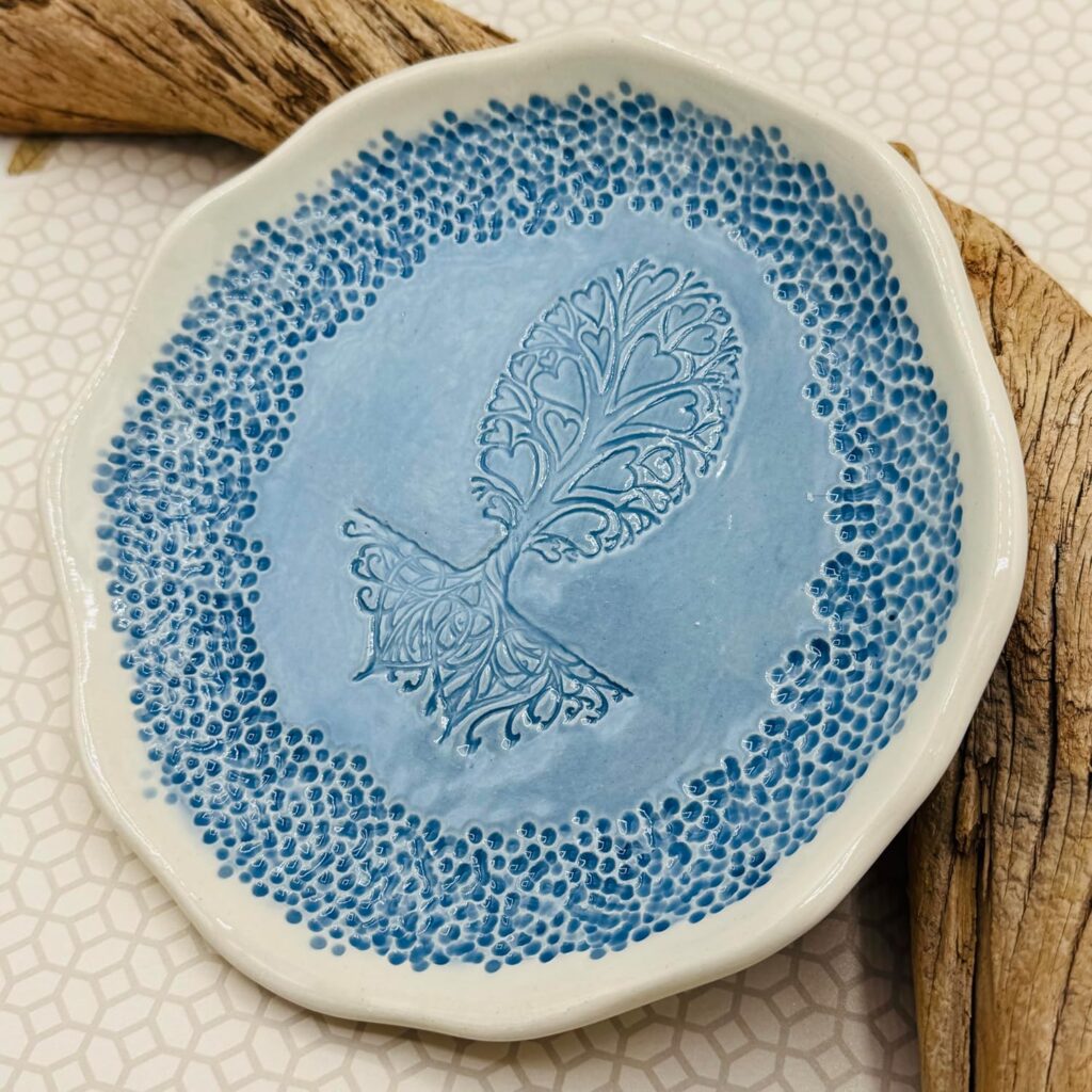 JANECKA Tree of Hearts Bowl, 8 Inches, Handmade in USA, Pottery 9th