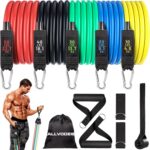 Resistance Bands, Resistance Band Set, Workout Bands, Exercise Bands for Men and Women, Exercise Bands with Door Anchor, Handles, Legs Ankle Straps for Muscle Training, Physical Therapy, Shape Body