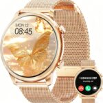 Hwagol Smart Watch for Women Android Phones iPhone Compatible(Bluetooth Call),1.39” Round Sports Watch Fitness Tracker Heart Rate/SpO2/Sleep Monitor,Pedometer