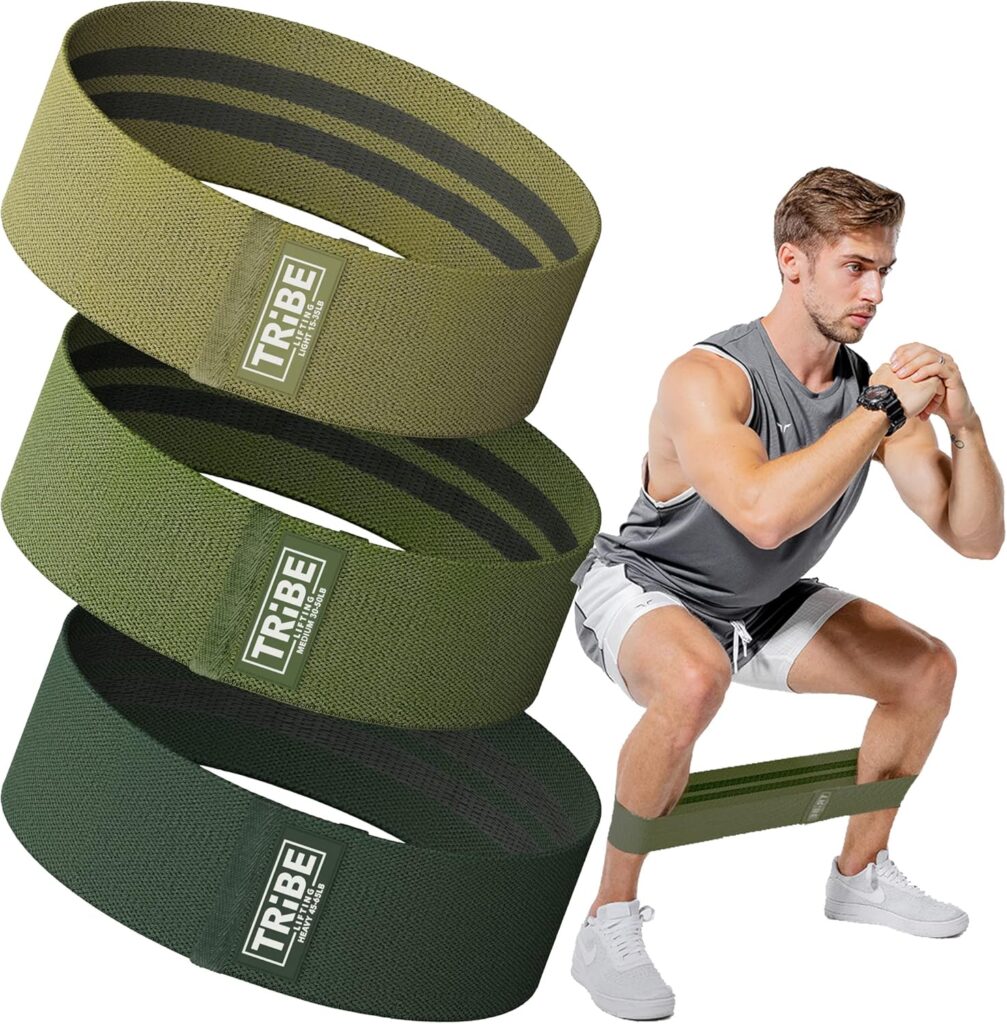 Tribe Lifting Fabric Resistance Bands for Legs – Workout Bands Resistance Bands for Men and Women – Booty Bands for Working Out – Exercise Bands Resistance Bands Set – Elastic Bands for Exercise