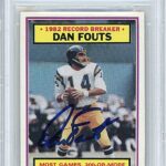 Dan Fouts Signed 1983 Topps Card #3, Beckett Authentic Autograph Slab, San Diego/Los Angeles Chargers Autographed Football Memorabilia LA