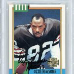 Ozzie Newsome Signed 2001 Topps Archives Card #155, Beckett Authentic Autograph Slab, Cleveland Browns Autographed Football Memorabilia