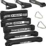 Long Resistance Bands for Working Out Men and Women – Set of 5 Pull-Up Bands, Rubber Handles and Door Anchor – Workout Bands Resistance for Men – Exercise Bands Resistance Bands Set