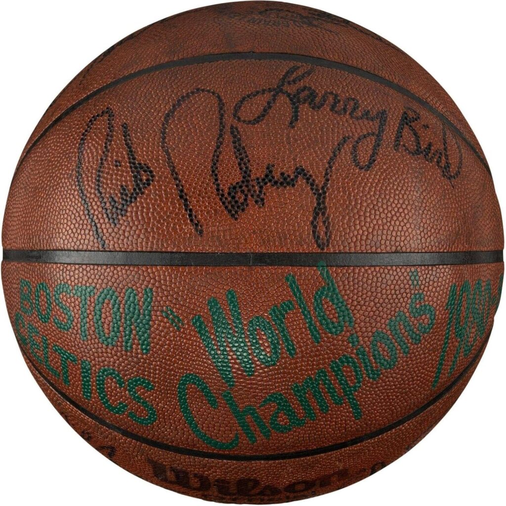 1981 Finals Game Winning Game Used Signed Basketball Boston Celtics NBA Champs – Autographed Basketballs