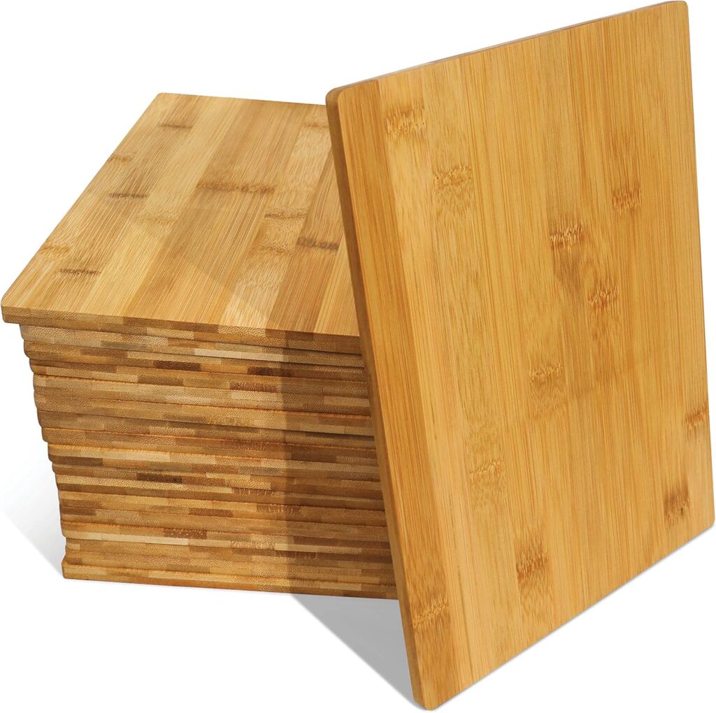 Set Of 18 Bulk Cutting Boards 12″ x 9″ x 0.35″ – Premium Bamboo Wood Boards For Wholesale, Engraving, Kitchen And Dinning Copping Board, Sturdy & Easy To Maintain