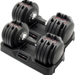 CAP Barbell ADJUSTABELL Adjustable Round Dumbbell Weights – Singles & Pairs | 12.5 lb, 25 lb & 55 lb | Multiple Handle Options