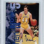 Jerry West Signed Basketball Card, 1994-95 Upper Deck Then and Now #353, Beckett Authentic Autograph Slab, Los Angeles Lakers Autographed Memorabilia LA