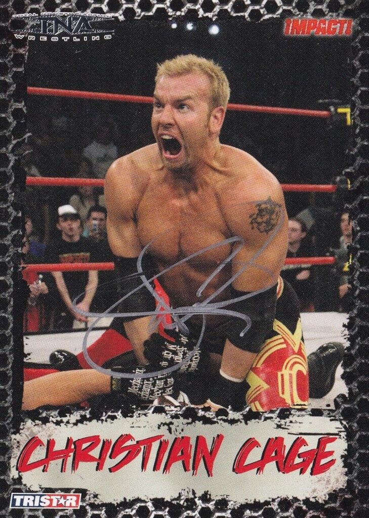Christian Cage Signed 2008 TriStar TNA Impact Card 2 AEW WWE Wrestling Autograph – Autographed Soccer Cards