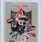 Andre Reed Autographed Football Card, 1990 Fleer All Pro #24, Beckett Authentic Autograph Slab, Buffalo Bills Signed Sports Memorabilia