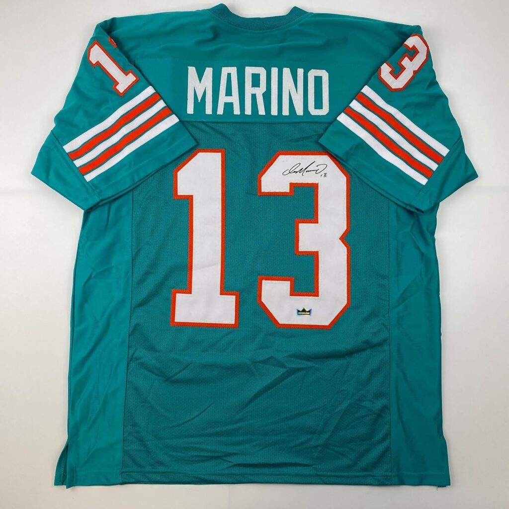 Facsimile Autographed Dan Marino Miami Teal Reprint Laser Auto Football Jersey Size Men’s XL