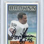 Ozzie Newsome Signed 1983 Topps Card #254, Beckett Authentic Autograph Slab, Cleveland Browns Autographed Football Memorabilia
