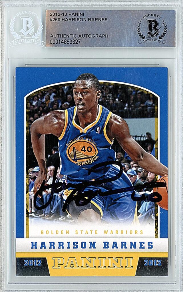Harrison Barnes Signed Basketball Card, 2012-2013 Panini #260, Beckett Authentic Autograph Slab, Golden State Warriors Autographed Memorabilia