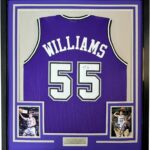 Framed Autographed/Signed Jason Williams 33×42 Sacramento Purple Basketball Jersey PSA/DNA COA