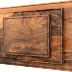 Walnut Wood Cutting Boards Set – Non Toxic, Solid Wood Cutting Board with Juice Groove – Wooden Charcuterie Boards for Serving Food – Wooden Chopping Board Set – Premium Dark Hardwood – Wedding Gifts