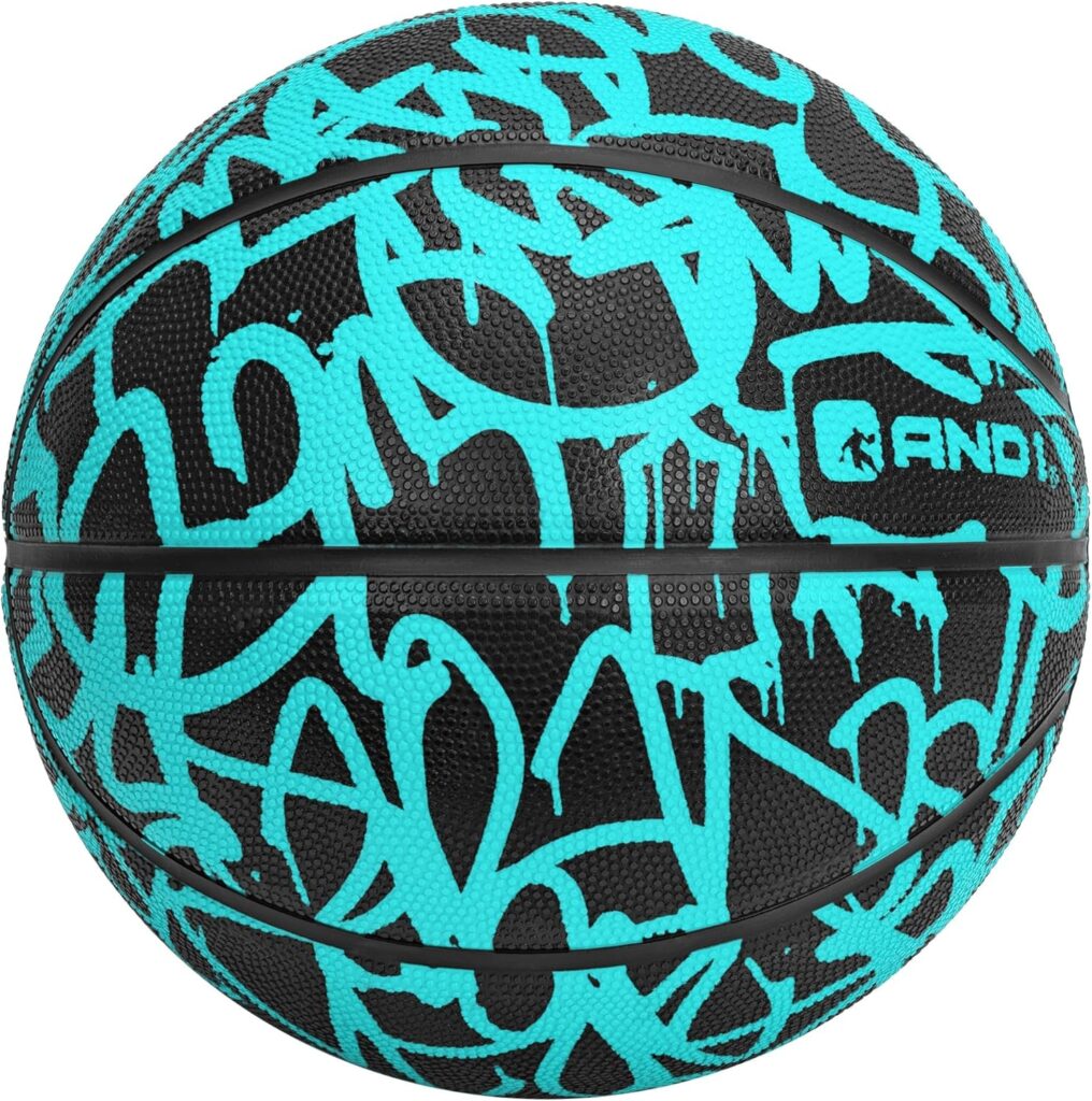 AND1 Fantom Graffiti Rubber Basketball – Streetball for Indoor and Outdoor Use, Deep Channel Construction and Durability