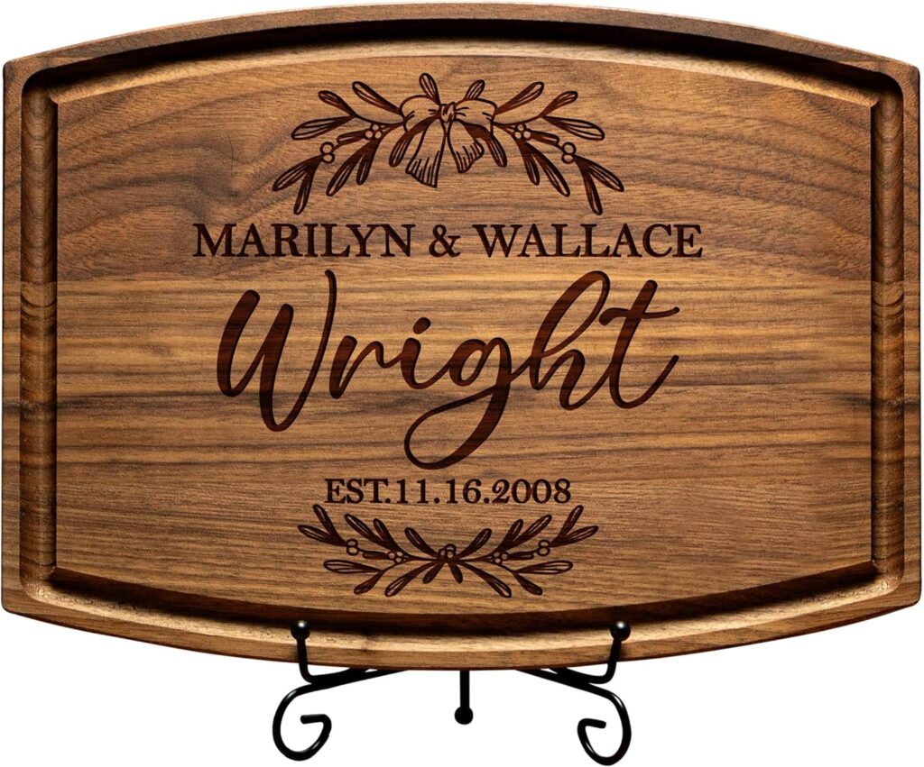 Personalized Cutting Board – Custom Engraved Wood Charcuterie Board – Customized Bridal Shower, Wedding, Engagement, Anniversary and Housewarming Gifts – Best Gift Idea for Couples, Parents, Family