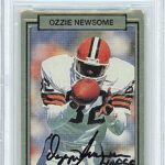 Ozzie Newsome Signed 1990 Action Packed Card #48, Beckett Authentic Autograph Slab, Cleveland Browns Autographed Football Memorabilia