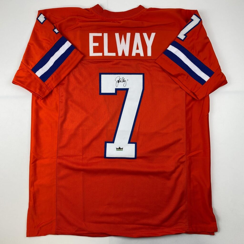 Facsimile Autographed John Elway Denver Orange Retro Reprint Laser Auto Football Jersey Size Men’s XL