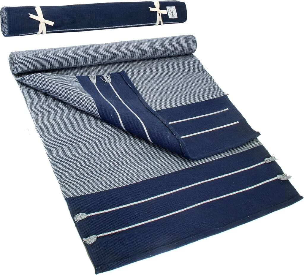 Gayo Handmade Organic Yoga Mat made with 100% Organic Cotton Yoga Mat – Natural Yoga Rug for Exercise, Workout, & Fitness Rug – Hand Weaved, Washable – 74 inches X 26 Inches