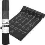 NewMe Fitness Yoga Mat for Women and Men – Large, 5mm Thick, 68 Inch Long, Non Slip Exercise Mats w/ 70 Printed Yoga Poses for Pilates, Workout and Stretching – Home and Gym Essentials