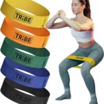 Tribe Lifting Fabric Resistance Bands for Glutes & Legs | 5 Fabric Workout Bands Set | Thick Booty Bands for Squats, Lunges, Hip Training, Physical Therapy & Home Workouts