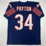 Facsimile Autographed Walter Payton Chicago Blue Reprint Laser Auto Football Jersey Size Men’s XL