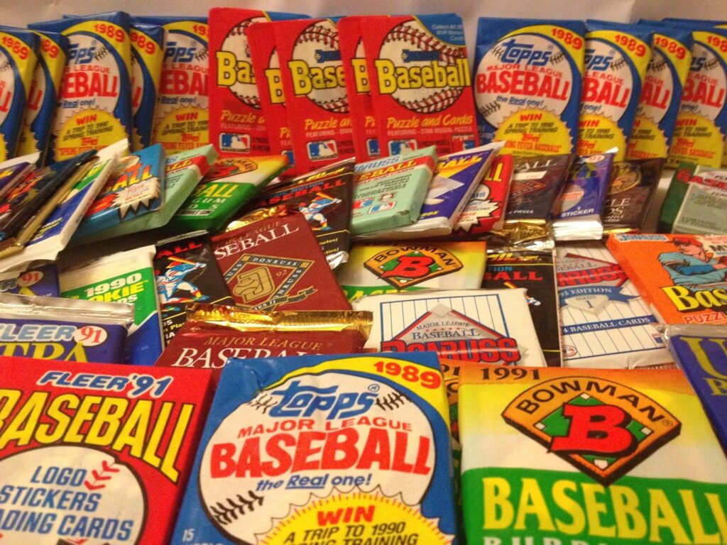100 Vintage Baseball Cards in Old Sealed Wax Packs – Perfect for New Collectors