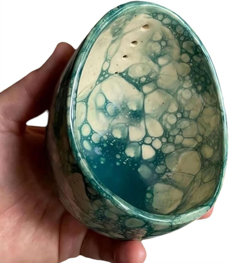 Pottery Herb Stripper Bowl, Handmade Pottery Herb Stripper, Suitable for Peeling Off The Leafy Assembly of Cilantro, Rosemary