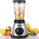 Blender for Smoothies, 1000W Glass Blender for Kitchen Countertop with 48oz Glass Jar Ice Crusher or Juice, Milkshake, Dessert