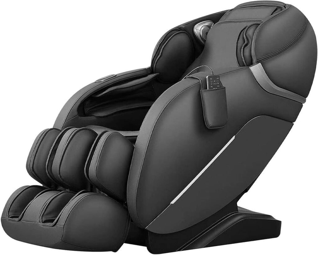 MYTHIA A303 Massage Chair iRest System, Full Body with Heat, Zero Gravity, 53.15″ SL Track Shiatsu Recliner with Auto Body Scan, Bluetooth Speakers, Footrest Calfrest Extension (Black)