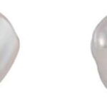 Women Irregular Baroque Freshwater Pearl Earrings Silver Stud Earrings Birthday Gift for Her 0.4 Inches