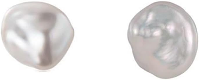 Women Irregular Baroque Freshwater Pearl Earrings Silver Stud Earrings Birthday Gift for Her 0.4 Inches