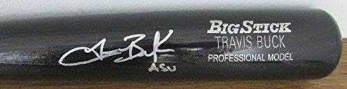 Travis Buck Autographed/Signed Bat Elite 121395 – Autographed MLB Bats