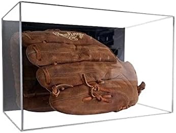 Generic Baseball Glove Display Case Acrylic Wall Mounting UV Protecting, Clear, Black