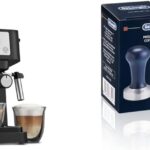 De’Longhi Stilosa Manual Espresso Machine, Latte & Cappuccino Maker, 15 Bar Pump Pressure + Manual Milk Frother Steam Wand, Black/Stainless, EC260BK & DLSC058 Coffee Tamper